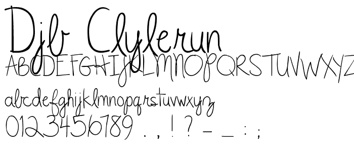DJB CLyleRun font